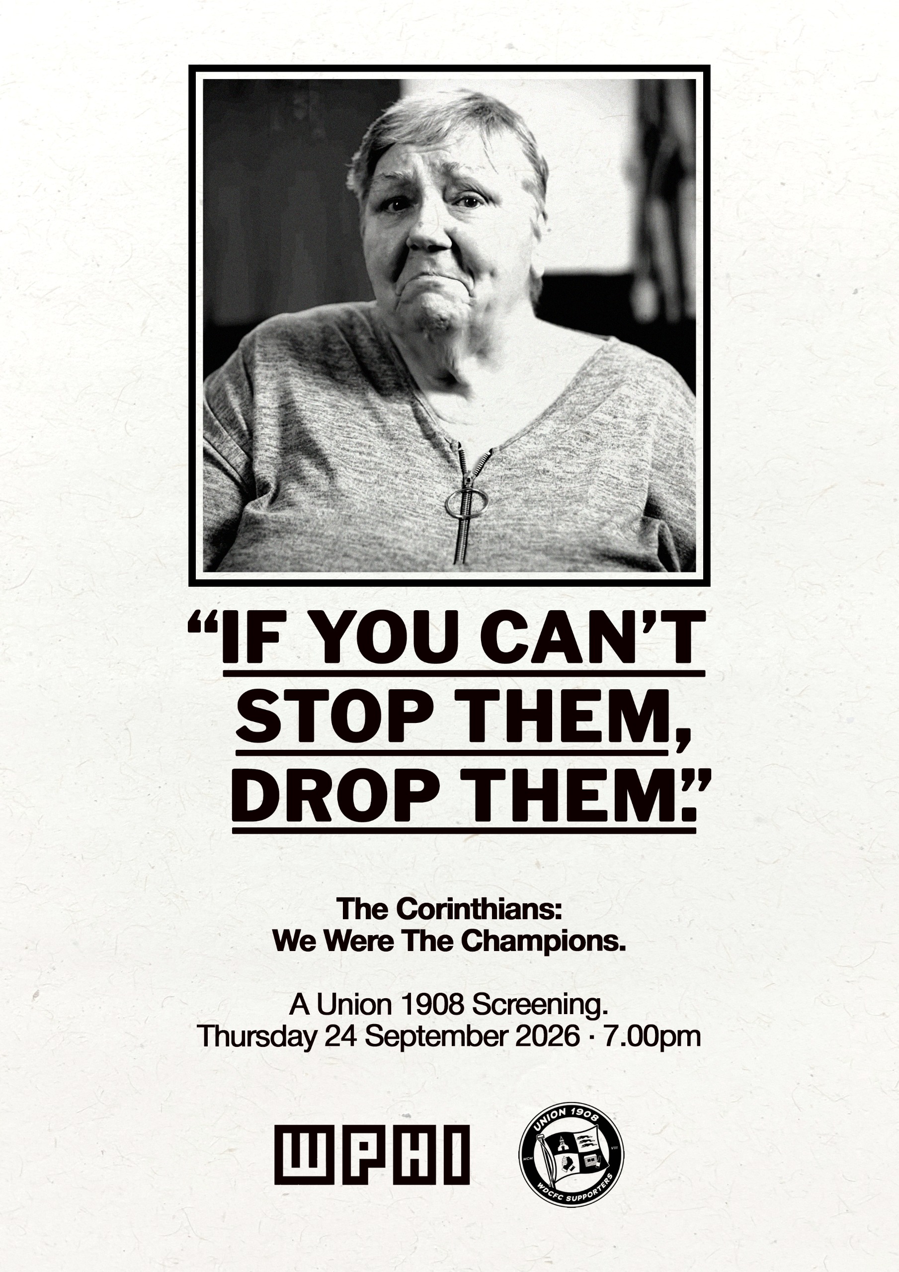 The Corinthians: We Were Champions screening, 7pm, Thursday 24 September, WHPI